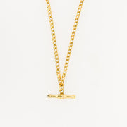 T Bar 9ct Gold Chain 18" Necklace