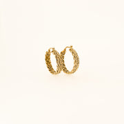 9ct Gold Woven Hoops - 21mm