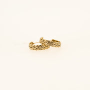 9ct Gold Woven Hoops - 21mm