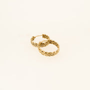 9ct Gold Woven Hoops - 21mm