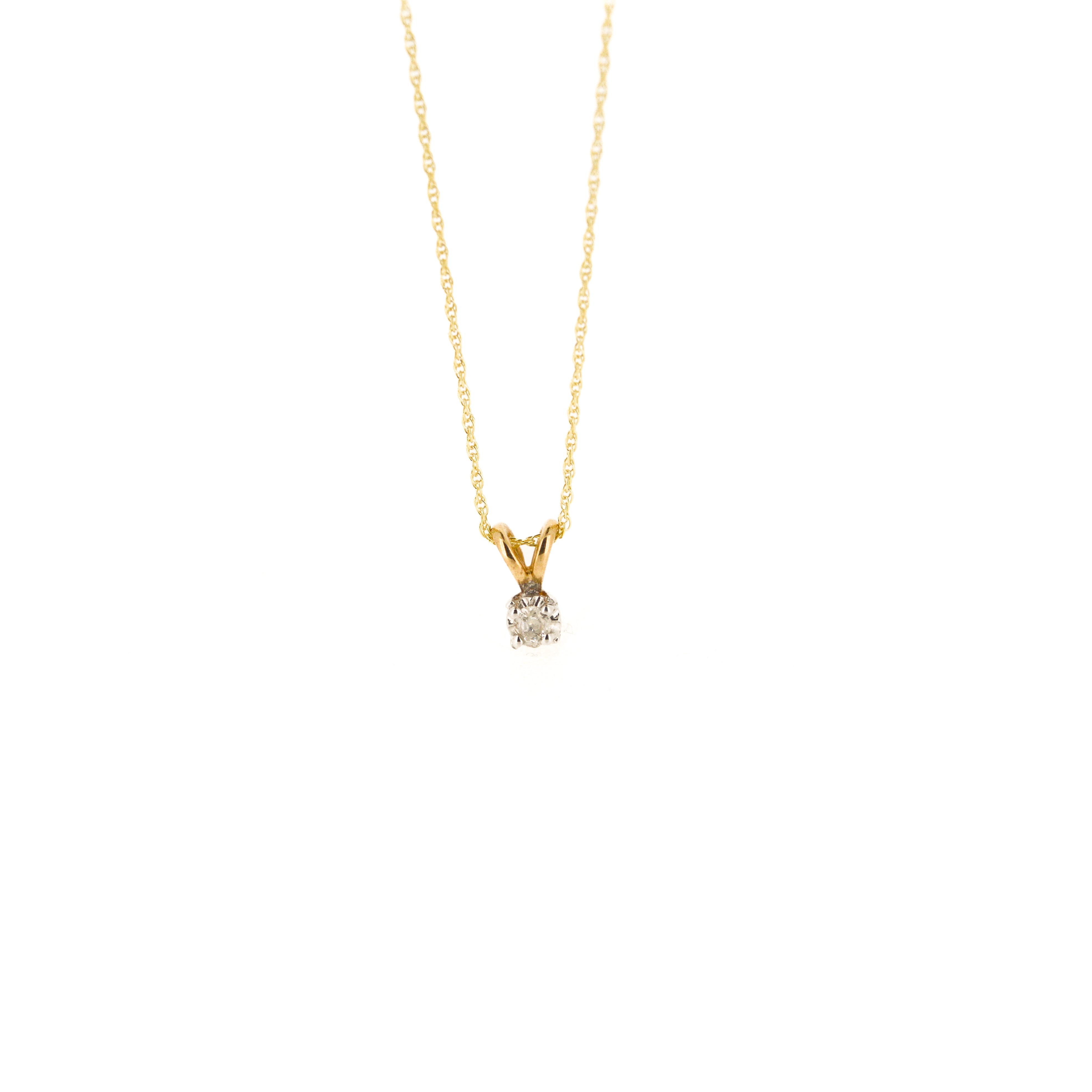 RESERVED 9ct Gold Diamond April Birthstone Necklace RESERVED