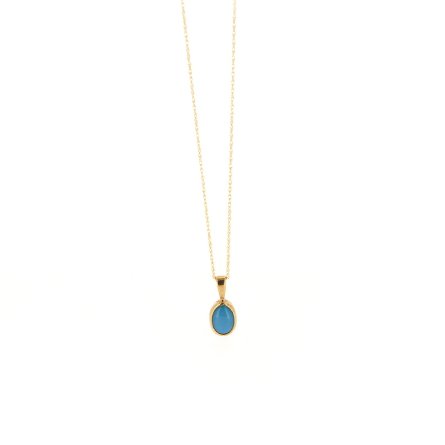 9ct Gold Turqoise December Birthstone Necklace