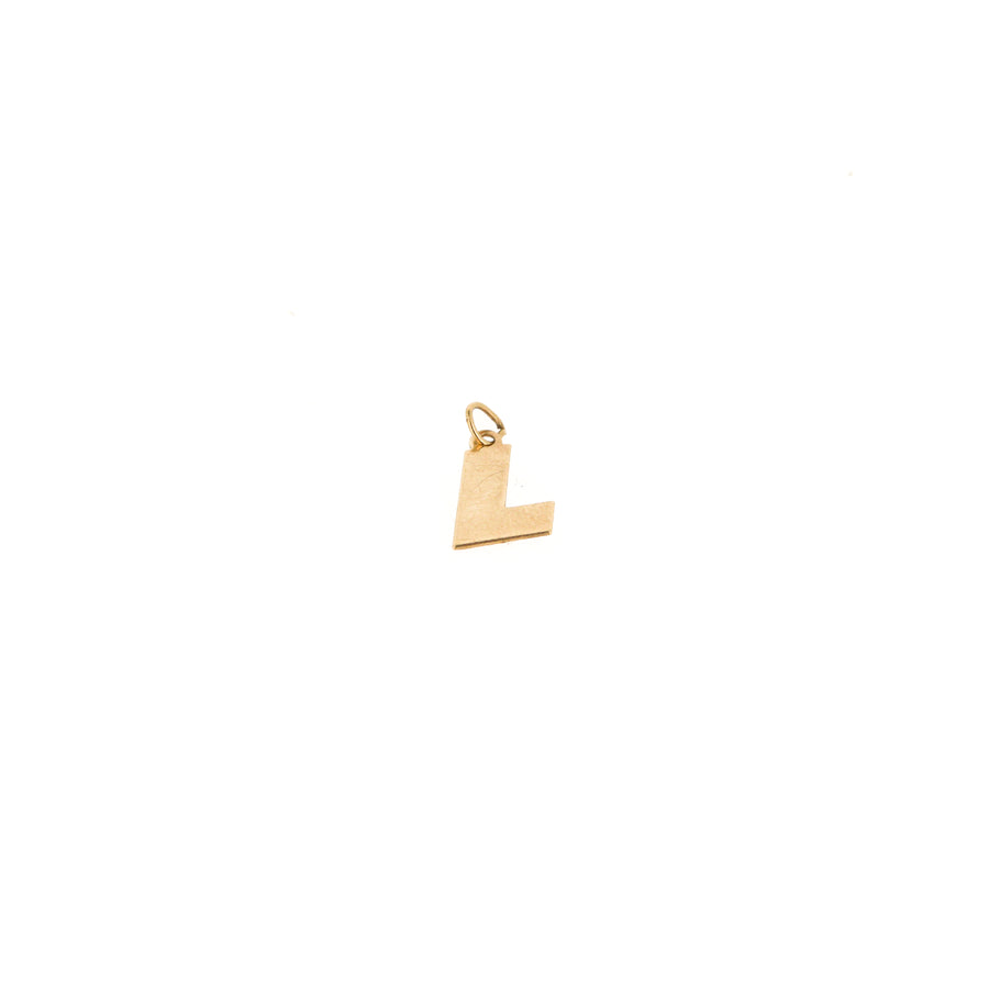 9ct Gold Chunky Letter L Charm