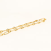 9ct Gold Hollow Fine Paper Link Bracelet 