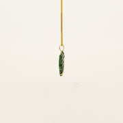 Seventies 18ct Gold Malachite Heart Necklace