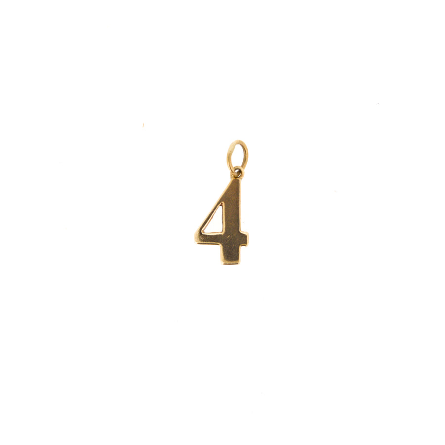9ct Gold Number 4 Charm