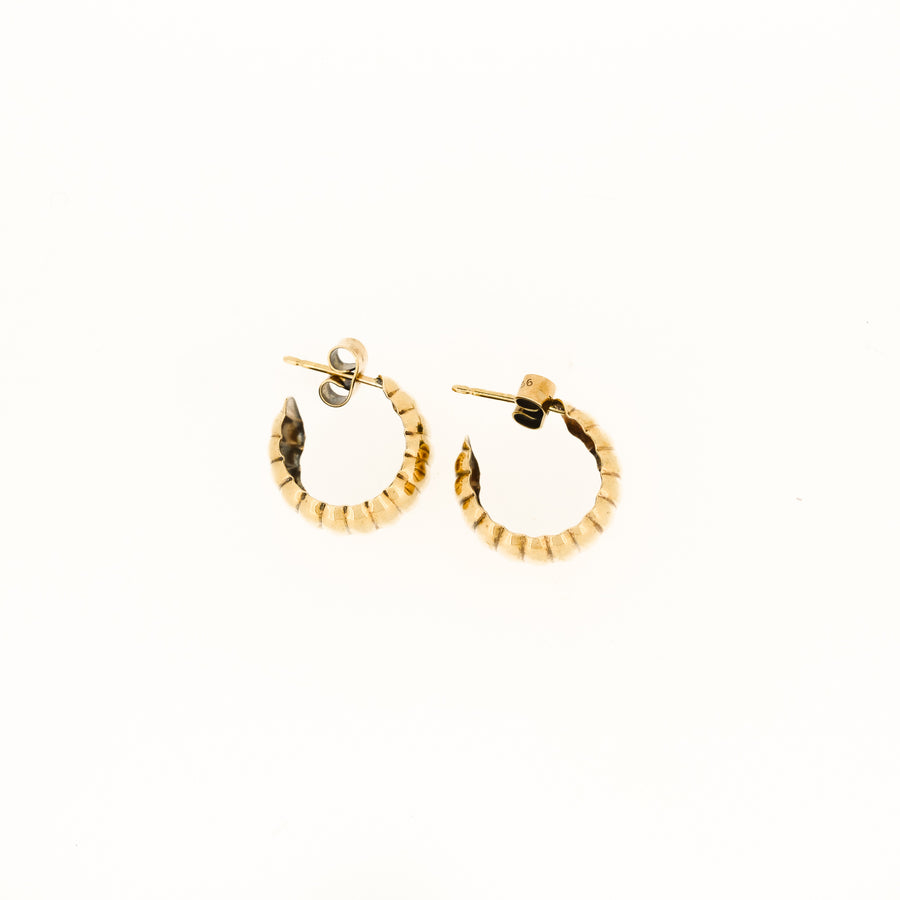 Chunky Gold Croissant Earrings - 15mm