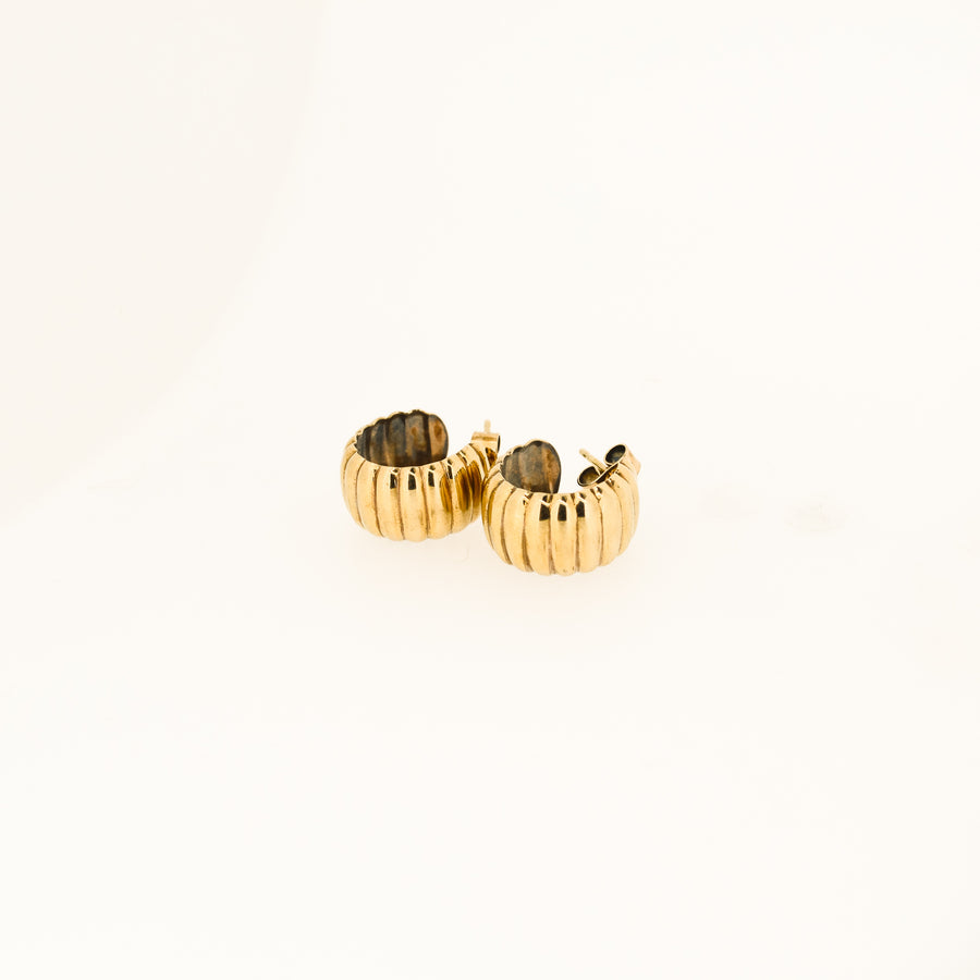Chunky Gold Croissant Earrings - 15mm