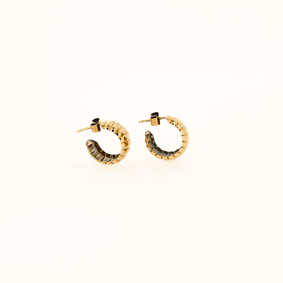 Chunky Gold Croissant Earrings - 15mm