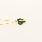 Seventies 18ct Gold Malachite Heart Necklace