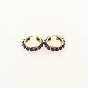 9ct Gold Lapis Lazuli Hoop Earrings
