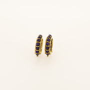 9ct Gold Lapis Lazuli Hoop Earrings