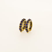 9ct Gold Lapis Lazuli Hoop Earrings