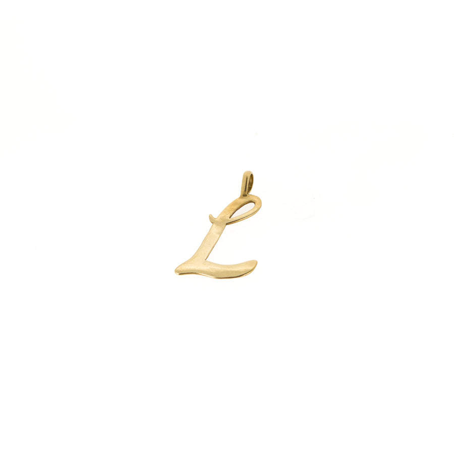 9ct Gold Large Script Letter L Charm