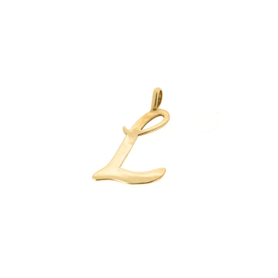 9ct Gold Large Script Letter L Charm