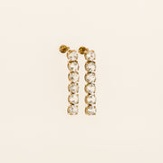 9ct Gold White Topaz Drop Earrings