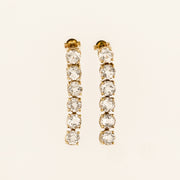 9ct Gold White Topaz Drop Earrings