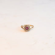 Ruby and Diamond Cluster Ring