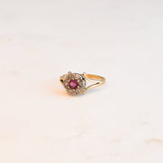 Ruby and Diamond Cluster Ring