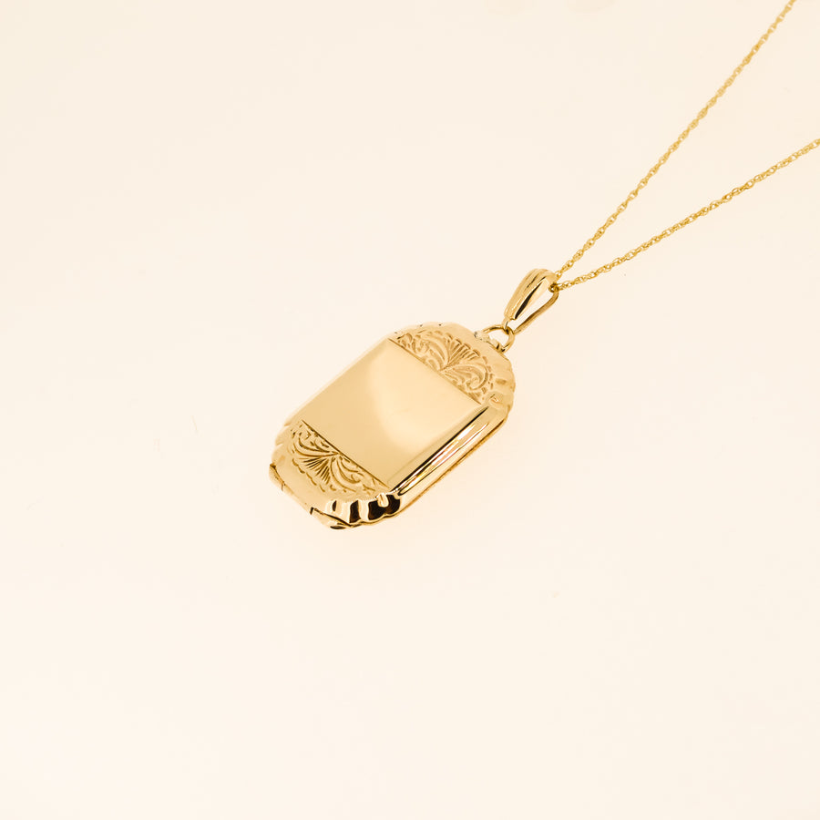 1980's Gold Locket Necklace