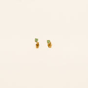 9ct Gold Emerald Solitaire Stud Earrings