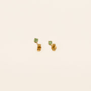 9ct Gold Emerald Solitaire Stud Earrings
