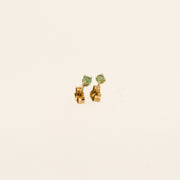 9ct Gold Emerald Solitaire Stud Earrings