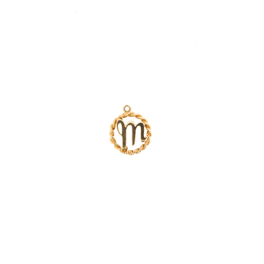9ct Gold Letter M Rope Charm