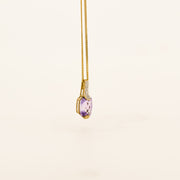 9ct Gold Amethyst And Diamond Necklace