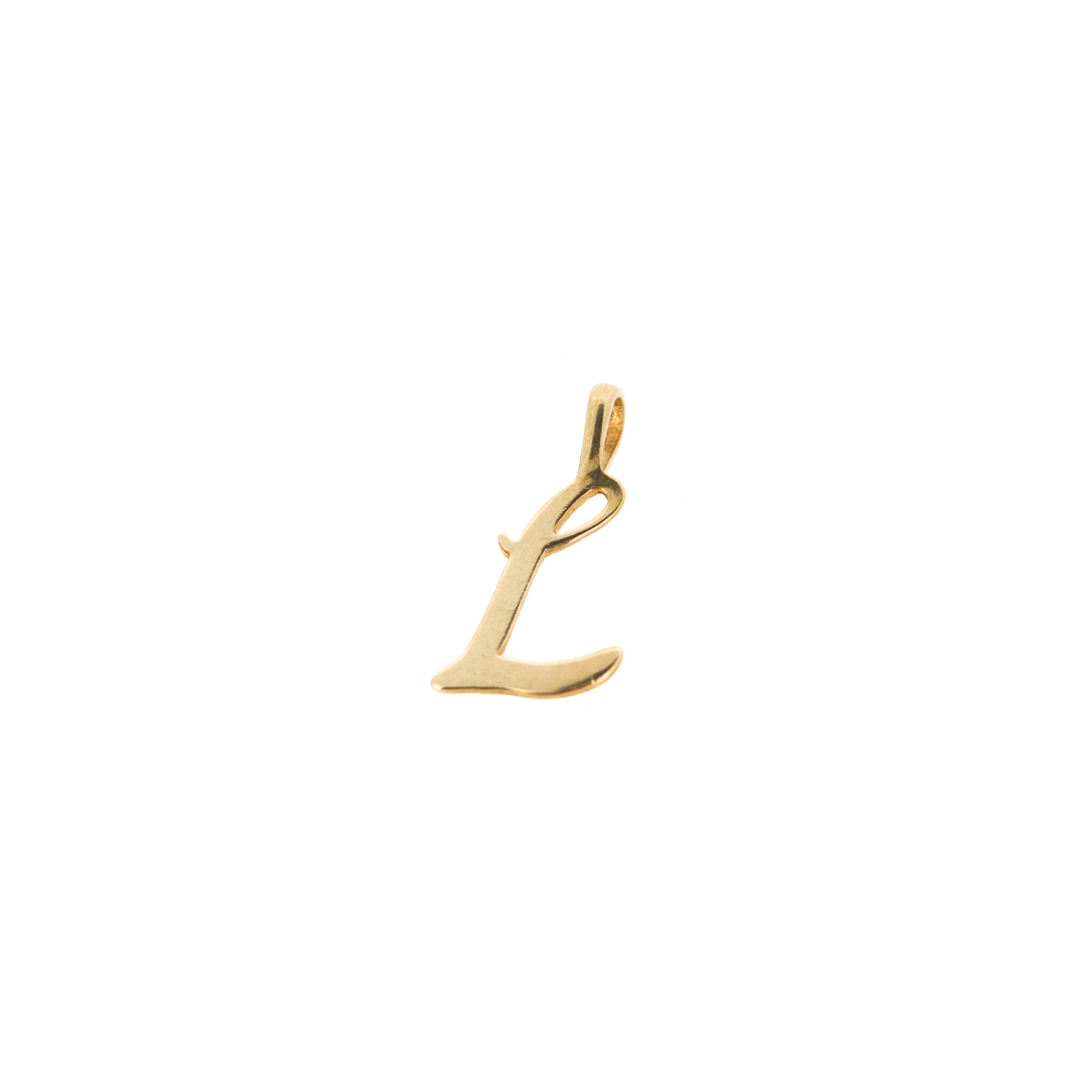 9ct Gold Script Letter L Charm