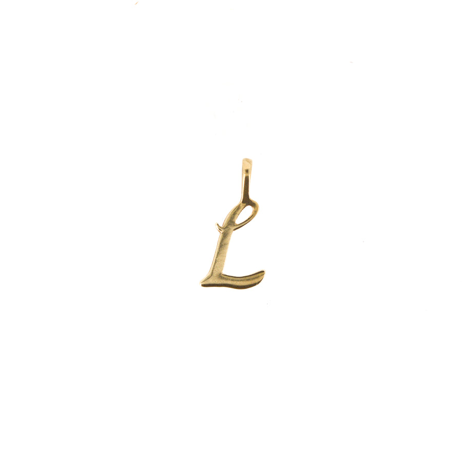 9ct Gold Large Script Letter L Charm