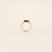 9ct Gold 1980's Striped Onyx Stacking Ring