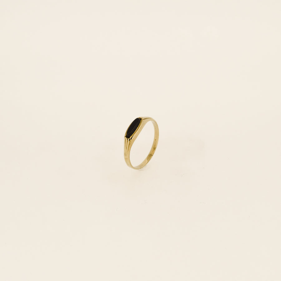 9ct Gold 1980's Onyx Stacking Ring