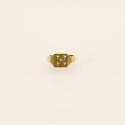 9ct Gold Five Star Square Signet Pinky Ring