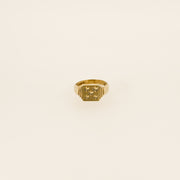 9ct Gold Five Star Square Signet Pinky Ring