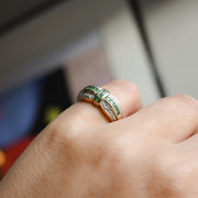 1980's Diamond and Emerald Ring
