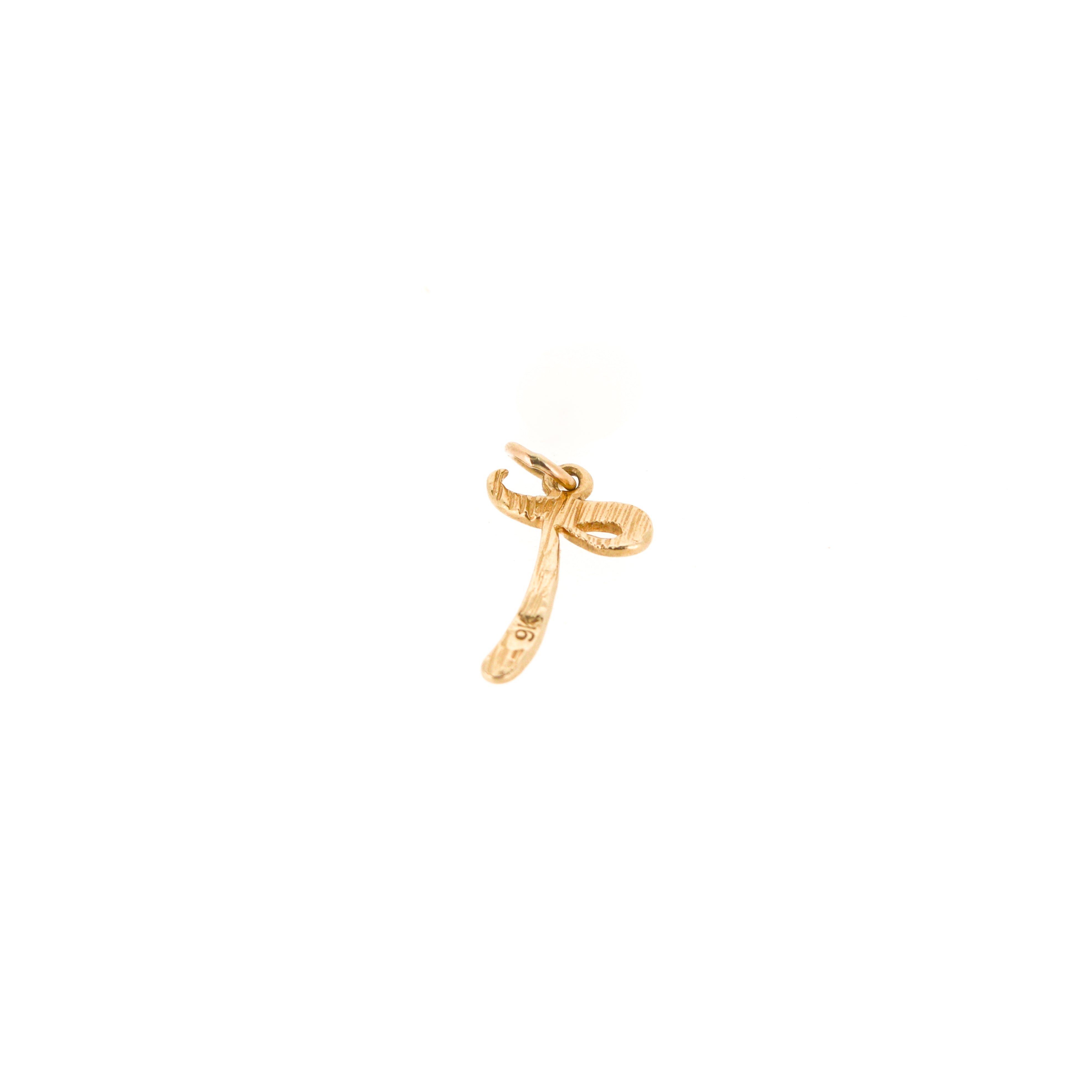 9ct Gold Letter T Charm