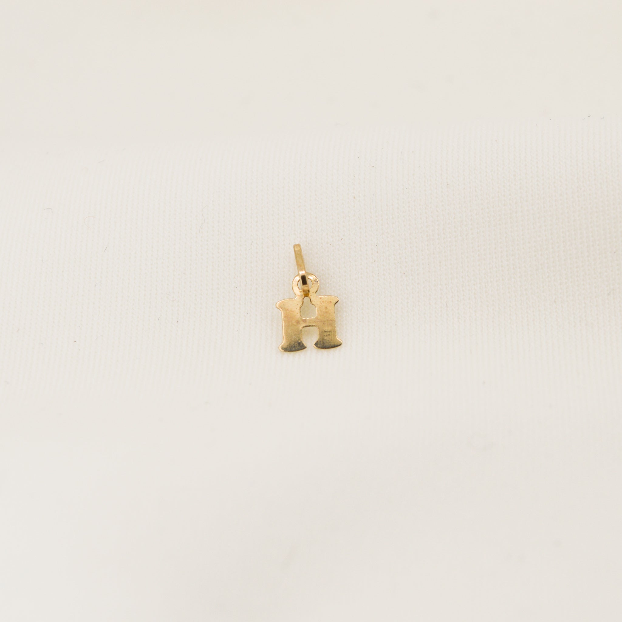 Miniature 9ct Gold H Initial Pendant