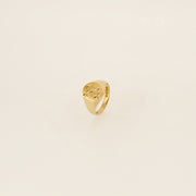 9ct Gold 1960's Star Oval Signet Ring