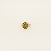 9ct Gold 1960's Star Oval Signet Ring