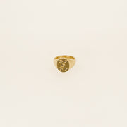 9ct Gold 1960's Star Oval Signet Ring