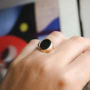 Eighties Black Onyx Ring