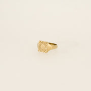 9ct Gold 1970's Sunshine Signet Ring