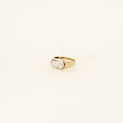 9ct Gold Rock Crystal Ankh Ring