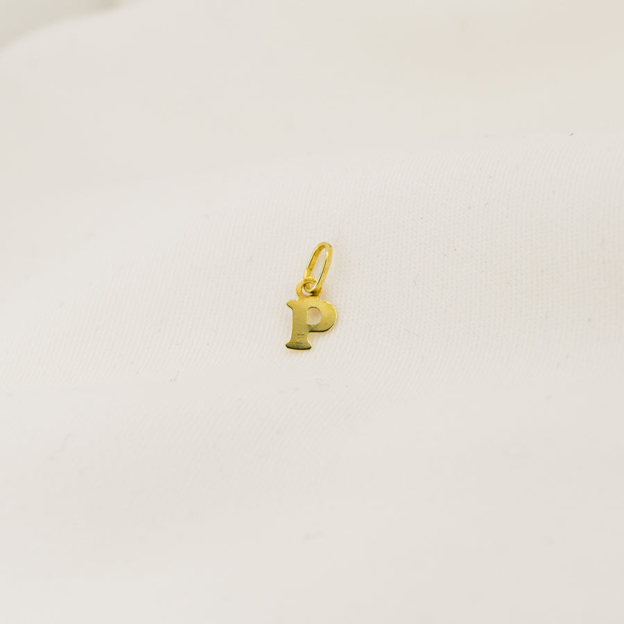 Miniature 9ct Gold P Initial Pendant