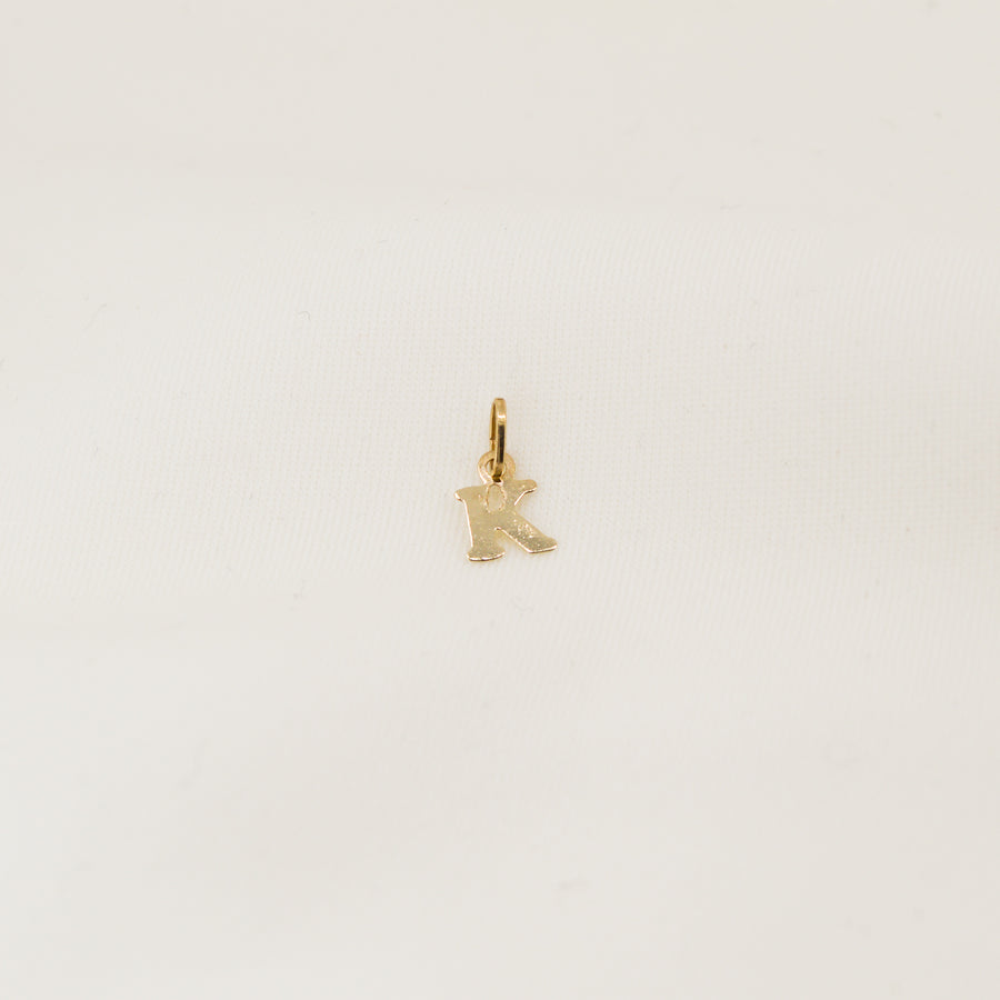 Miniature 9ct Gold K Initial Pendant