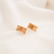 Curved Band 9ct Gold Earrings