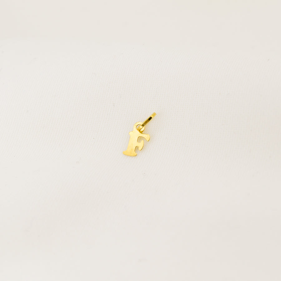 Miniature 9ct Gold F Initial Pendant