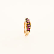 Victorian Garnet Engraved Ring