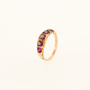 Victorian Garnet Engraved Ring